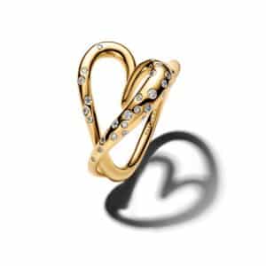 164675C01-58 Organically Shaped Stone-Set Heart Ring