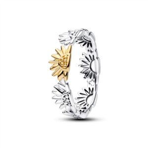 164702C00-56 Sunflower Two-Tone Band Ring