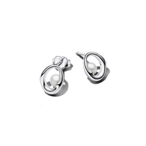 293295C01 Organically Shaped Oval & Treated Freshwater Cultured Pearl Stud Earrings