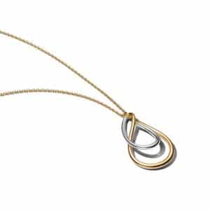 364668C00-50 Two-Tone Double Pendant Necklace