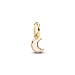 764614C01 White Crescent Moon Mini Dangle Charm