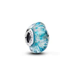 794701C01 Turquoise Murano Glass & Glitter Charm