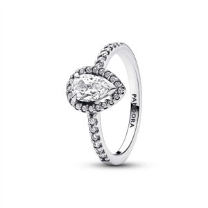192835C01 Sparkling Pear Halo Ring