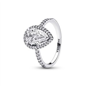 193012C01 Sparkling Pear Halo Ring