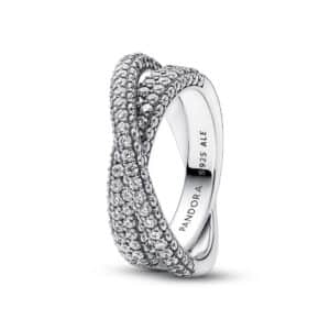 193022C01 Pandora Timeless Pavé Crossover Dual Band Ring