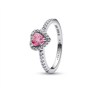 198421C03 Elevated Pink Heart Ring