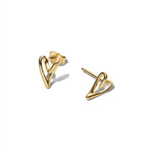 264393C00 Organically Shaped Heart Stud Earrings