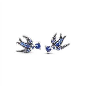 292568C01 Sparkling Swallow Stud Earrings