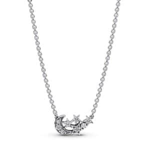 392991C01-45 Sparkling Moon & Star Collier Necklace