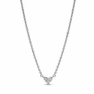 393014C01-45 Triple Stone Heart Collier Necklace