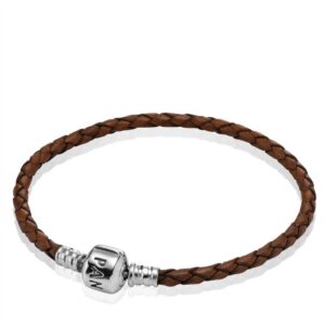 590705CBN Brown Leather Single Bracelet