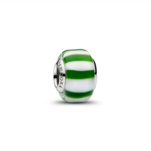 735071C02 Green Peppermint Murano Glass Charm