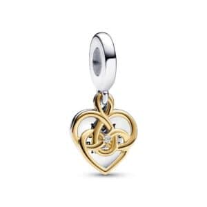 763237C01 Lab-grown Diamond Engravable Mum Double Dangle Charm