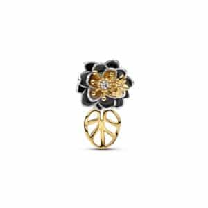 764326C01 Disney Princess Tiana Lotus Flower Lab-grown Diamond Charm