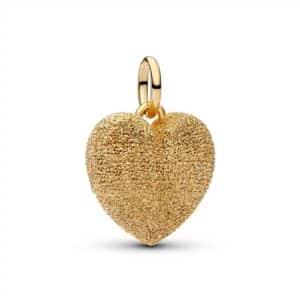765073C00 Textured Puffy Heart Dangle Charm