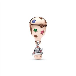 782976C01 Two-tone Santa Claus in Hot Air Balloon Charm