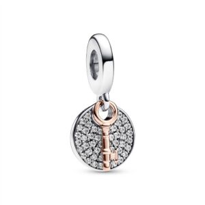 783236C01 Two-tone Key to Happiness Double Dangle Charm