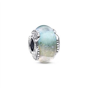 792577C00 Multicolour Murano Glass & Curved Feather Charm