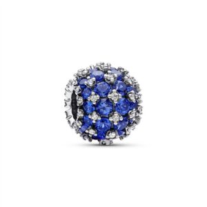 792630C02 Sparkling Pavé Round Blue Charm