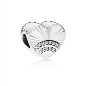 797288CZ Fan of Love Heart Charm