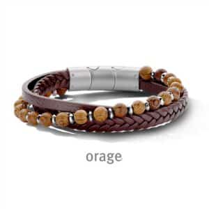 ARMBAND  Orage  BC100-21 edelstaal  geen stenen    bruin