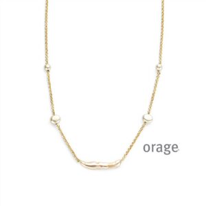 COLLIER  Orage  BC148-45 brass - verguld geel  Parel    wit