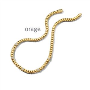 COLLIER  Orage  BC036-48 brass - verguld geel  zirconium    kleurloos