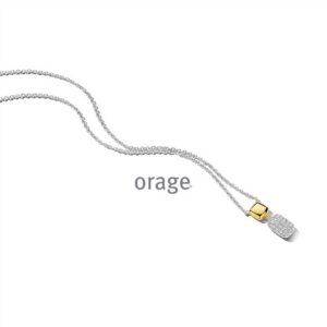 COLLIER  Orage  BC031-45 zilver 925 rhod - bicolor geel  zirconium    kleurloos
