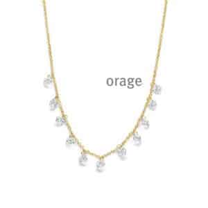 COLLIER  Orage  BC141-45 brass - verguld geel  zirconium    kleurloos