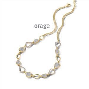 COLLIER  Orage  BC029-45 brass - verguld geel  zirconium    kleurloos