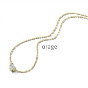 COLLIER  Orage  BC063-45 brass - verguld geel  zirconium    kleurloos