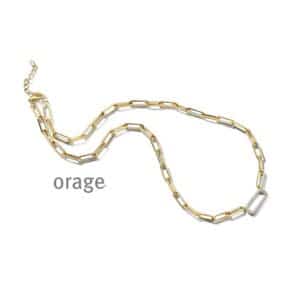 COLLIER  Orage  BC076-45 brass - verguld geel  zirconium    kleurloos