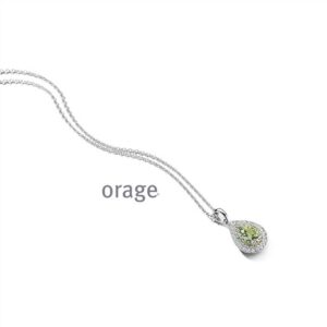 COLLIER  Orage  BC093-45 zilver 925 rhod  zirconium    groen