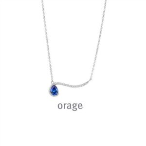 COLLIER  Orage  BC043-45 zilver 925 rhod  zirconium    blauw