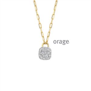 COLLIER  Orage  BC067-45 brass - verguld geel  zirconium    kleurloos