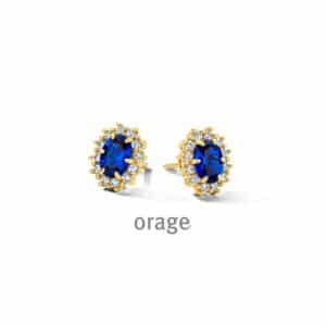 OORBELLEN  Orage  BC173 brass - verguld geel  zirconium    blauw
