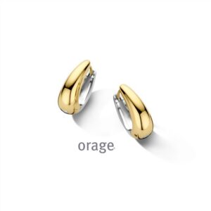 OORBELLEN  Orage  BC122 edelstaal - bicolor geel  geen stenen    .