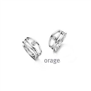 OORBELLEN  Orage  BC024 zilver 925 rhod  Lab-grown diamant    kleurloos