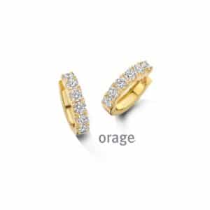 OORBELLEN  Orage  BC089 brass - verguld geel  zirconium    kleurloos