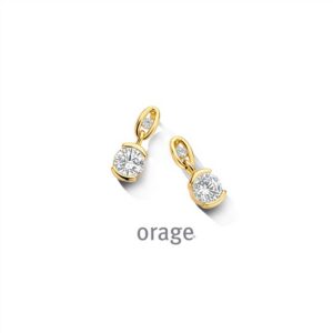 OORBELLEN  Orage  BC059 brass - verguld geel  zirconium    kleurloos