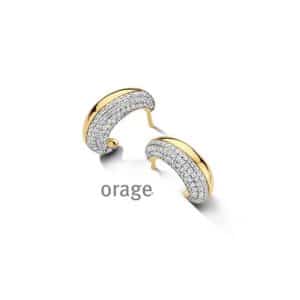 OORBELLEN  Orage  BC179 brass - verguld geel  zirconium    kleurloos