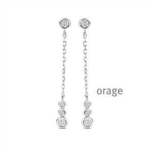 OORBELLEN  Orage  BC003 zilver 925 rhod  Lab-grown diamant    kleurloos