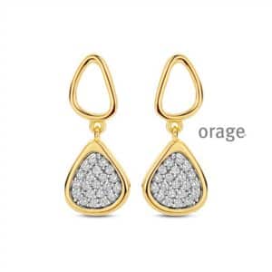 OORBELLEN  Orage  BC026 brass - verguld geel  zirconium    kleurloos