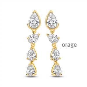 OORBELLEN  Orage  BC064 brass - verguld geel  zirconium    kleurloos
