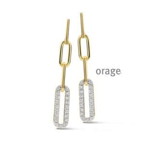 OORBELLEN  Orage  BC078 brass - verguld geel  zirconium    kleurloos