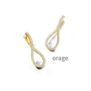 OORBELLEN  Orage  BC049 brass - verguld geel  zirconium    kleurloos