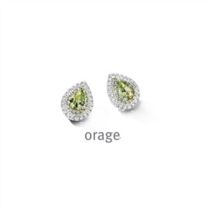 OORBELLEN  Orage  BC094 zilver 925 rhod  zirconium    groen