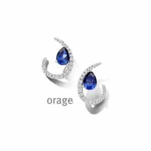 OORBELLEN  Orage  BC044 zilver 925 rhod  zirconium    blauw