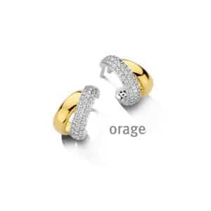 OORBELLEN  Orage  BC040 brass - verguld geel  zirconium    kleurloos
