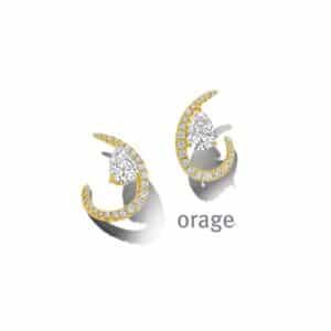 OORBELLEN  Orage  BC047 brass - verguld geel  zirconium    kleurloos